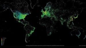 map of global IP addresses