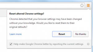 Chrome reset button screenshot